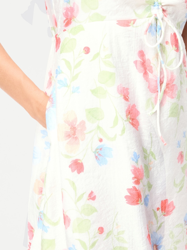 Flutter-Sleeve Fit & Flare Mini Dress