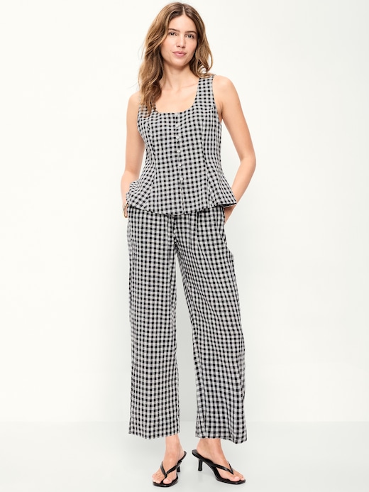 High High-Waisted Linen-Blend Straight-Leg Pants on clearance at Old Navy — 62% off