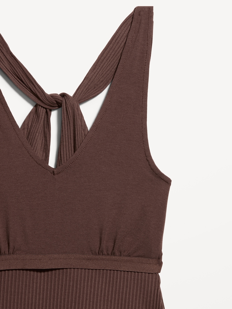 Sleeveless Ribbed Loop-Back Tank Top