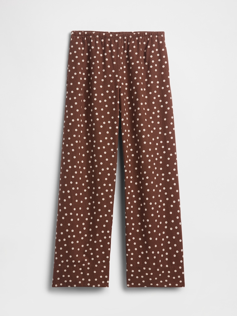 Linen-Blend Easy Wide-Leg Pants