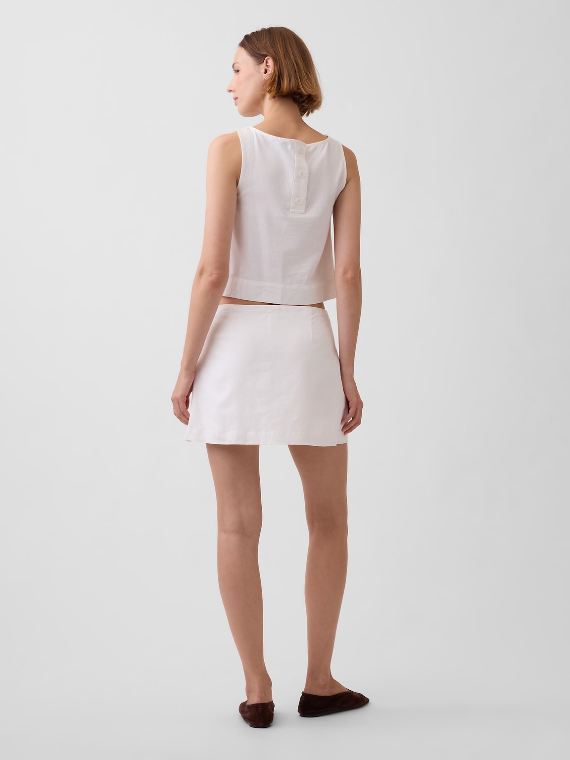 Linen-Blend Mini Skort