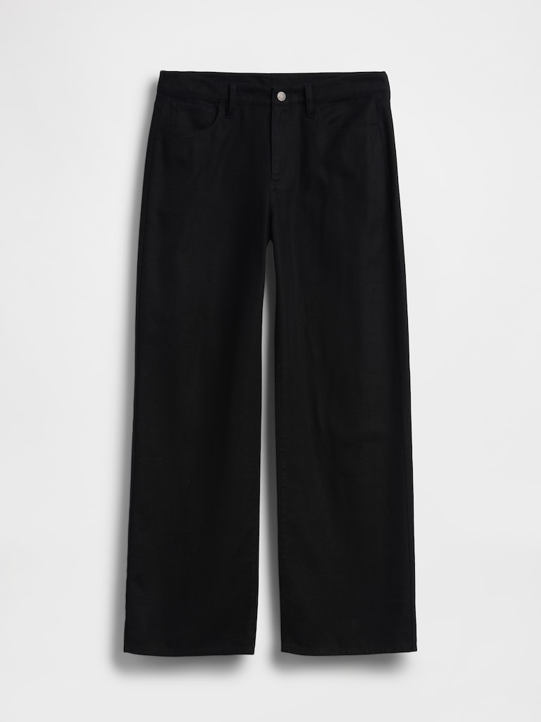 Linen-Cotton Wide-Leg Pants