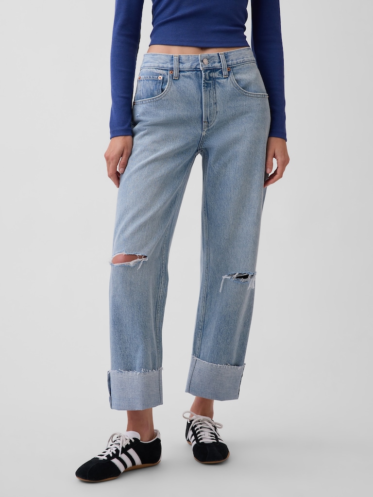 Low Slung Relaxed Crop Jeans