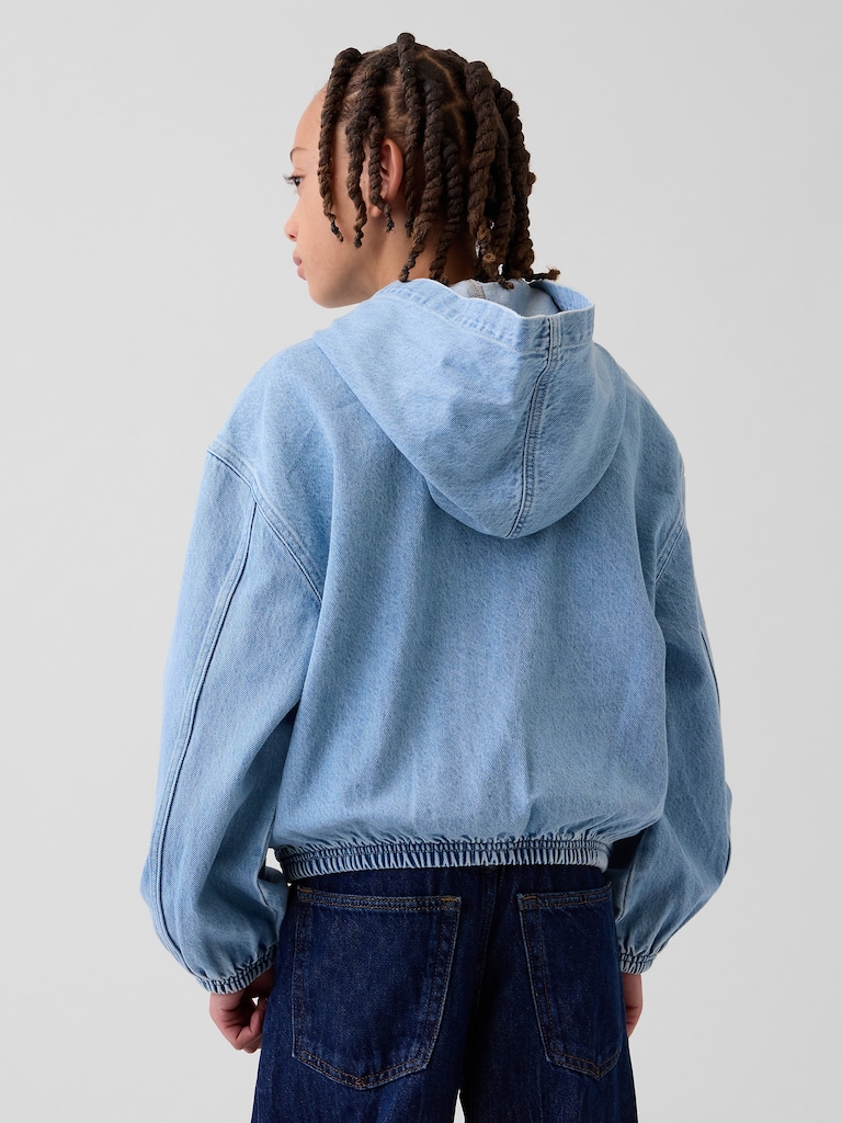 Kids Denim Relaxed Hooded Jacket