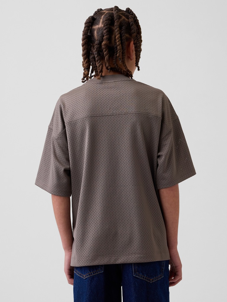 Kids Mesh Oversized Graphic Jersey T-Shirt