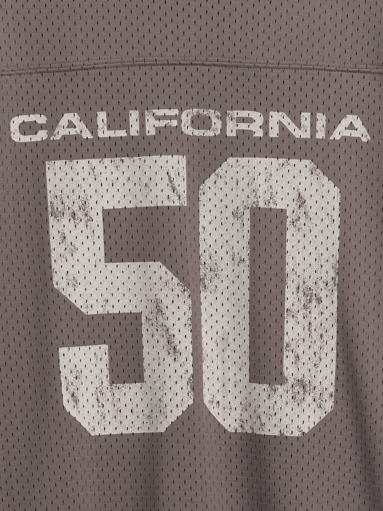 Kids Mesh Oversized Graphic Jersey T-Shirt