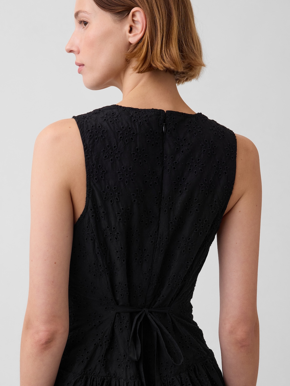 Eyelet Drop-Waist Maxi Dress