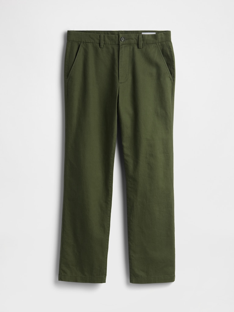 Linen-Cotton Relaxed Straight Pants