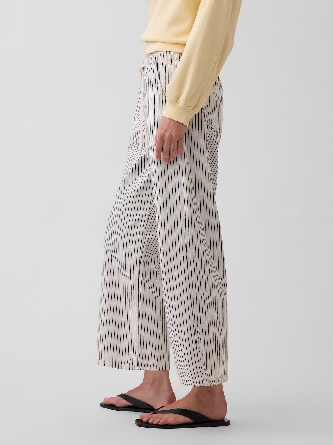 Low Rise '90s Loose Easy Crop Stripe Jeans