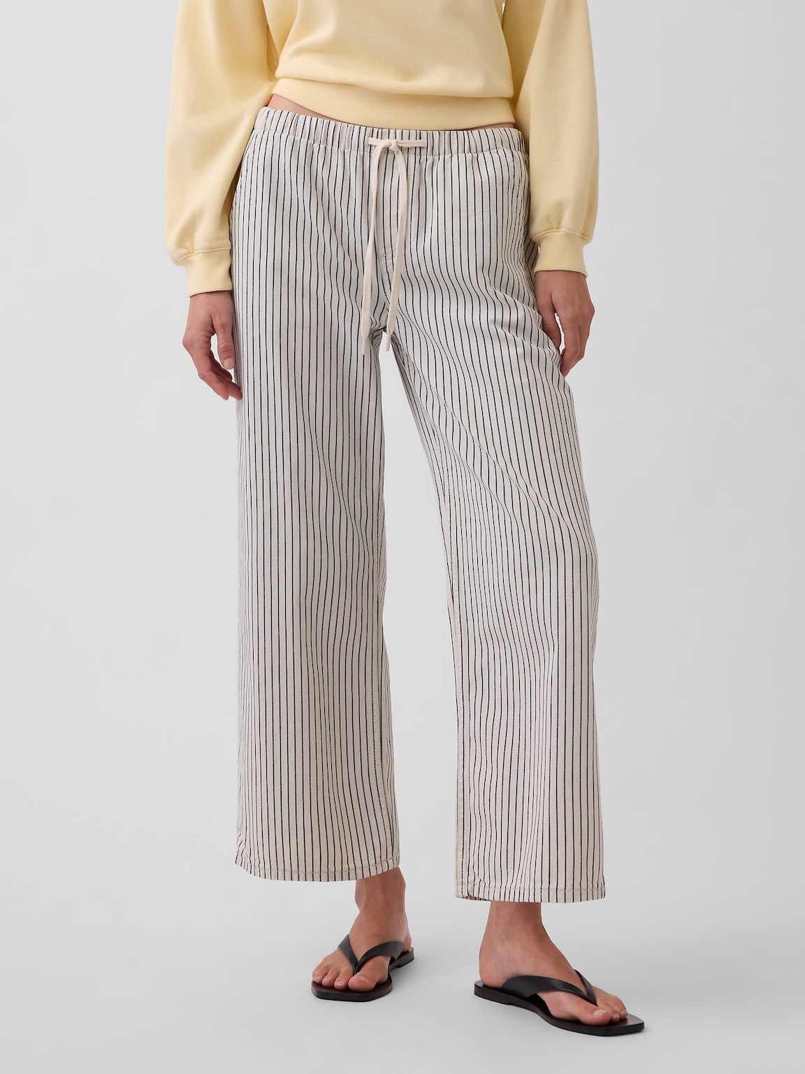 Low Rise '90s Loose Easy Crop Stripe Jeans