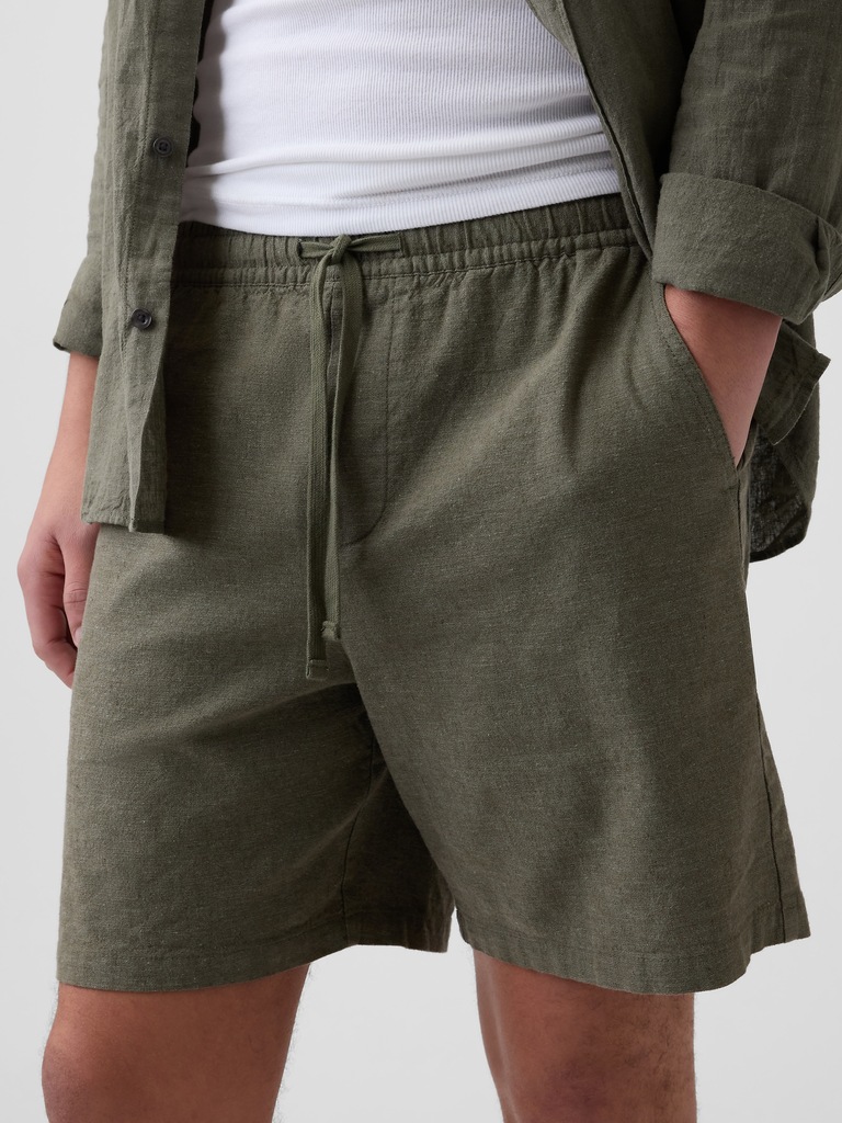 7" Linen-Blend Easy Shorts
