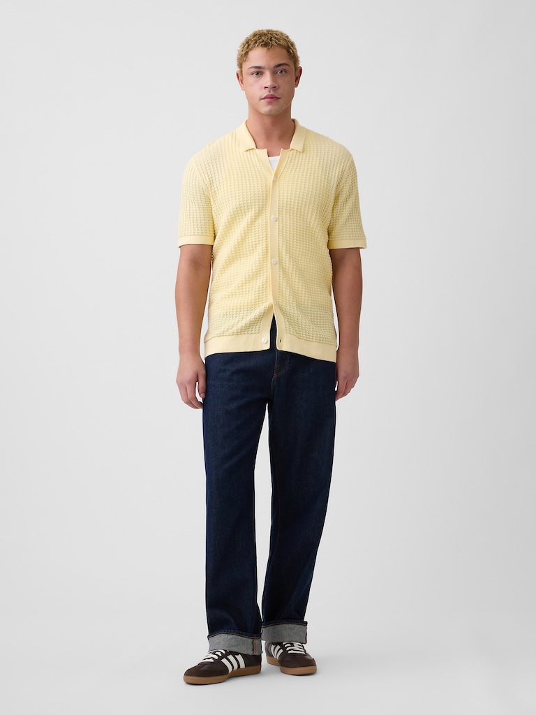 Textured Sweater Vacay Shirt