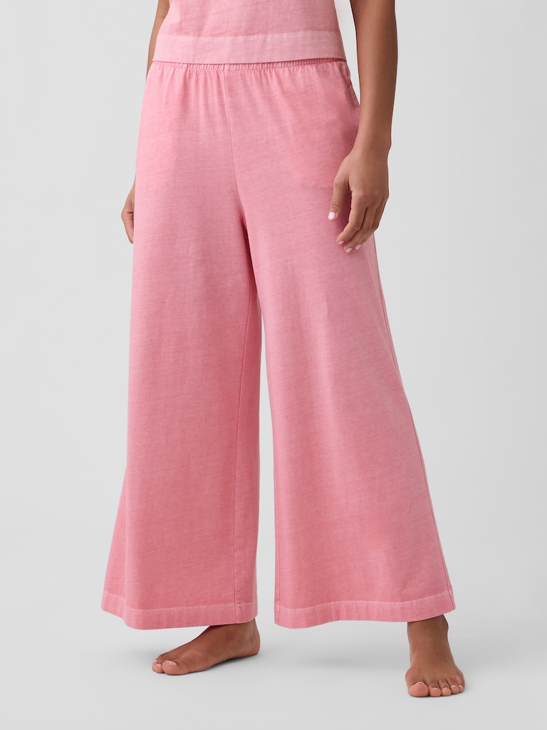 Heavyweight Pull-On Wide-Leg Crop Pants