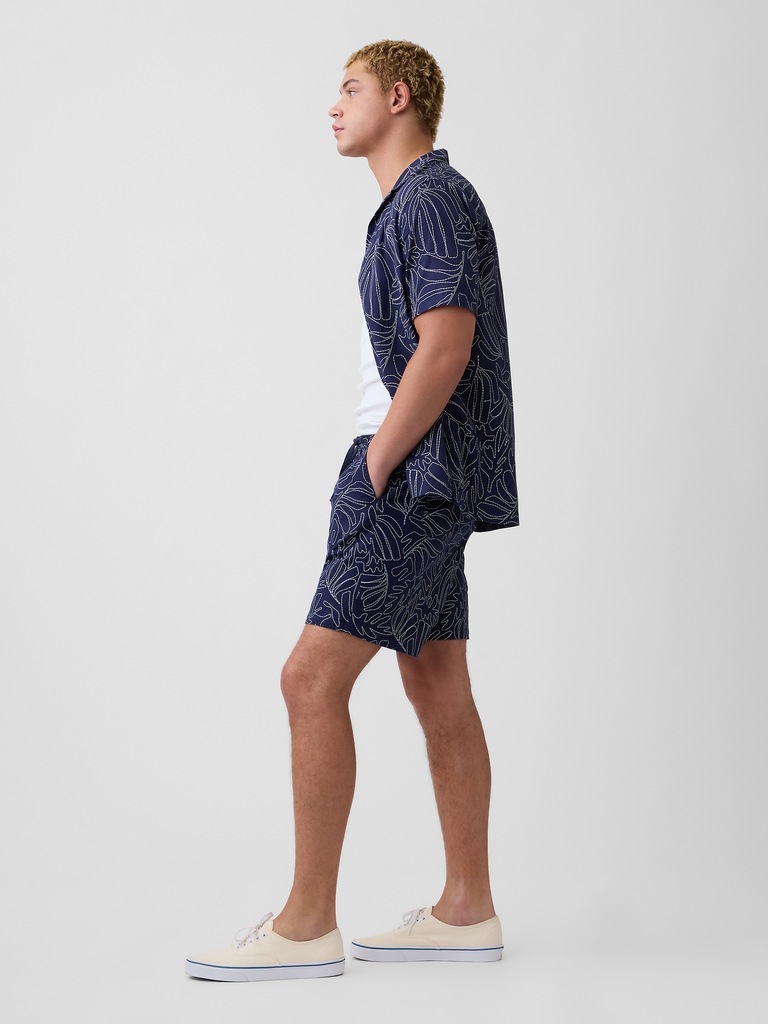 7" Linen-Blend Easy Shorts