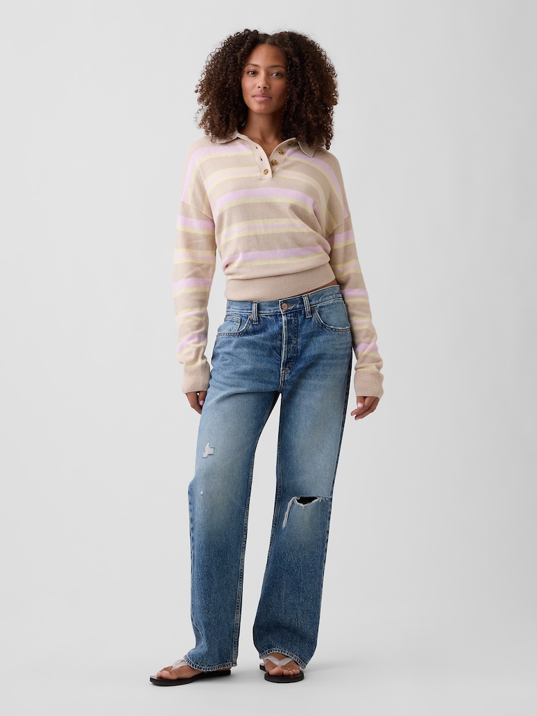 CashSoft Relaxed Sweater Polo Shirt