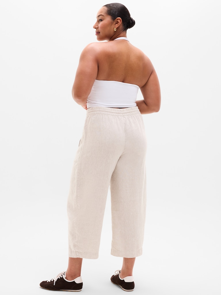 Retreat Linen Easy Barrel Crop Pant