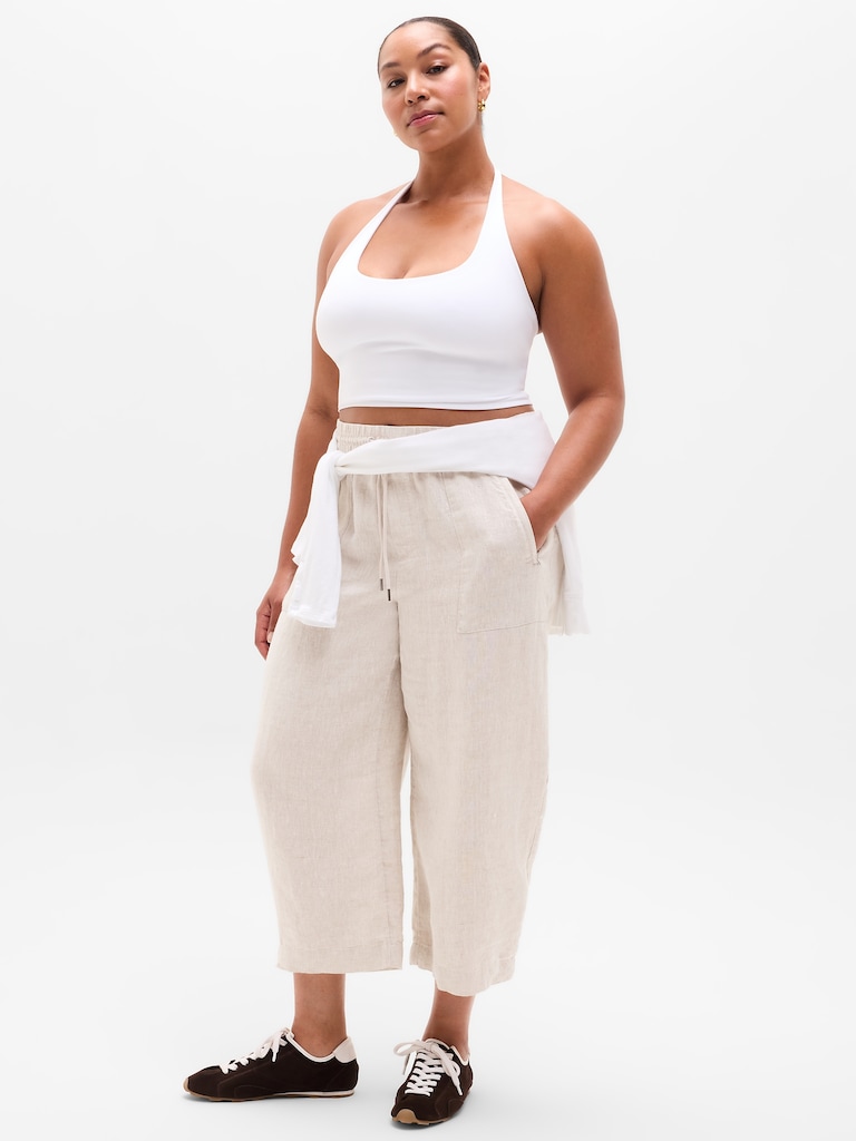Retreat Linen Easy Barrel Crop Pant