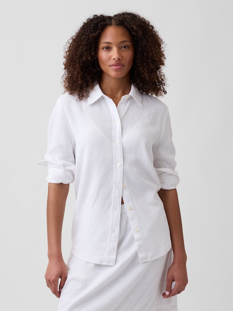 Oversized Linen-Blend Easy Shirt