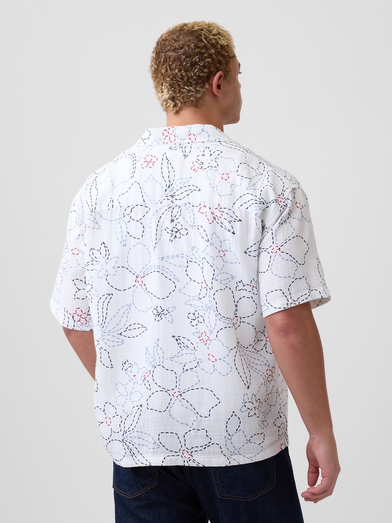 Gauze Vacay Shirt in Boxy Fit