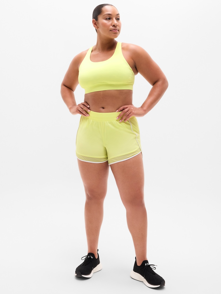 Mesh Racer Run Mid Rise 4" Short