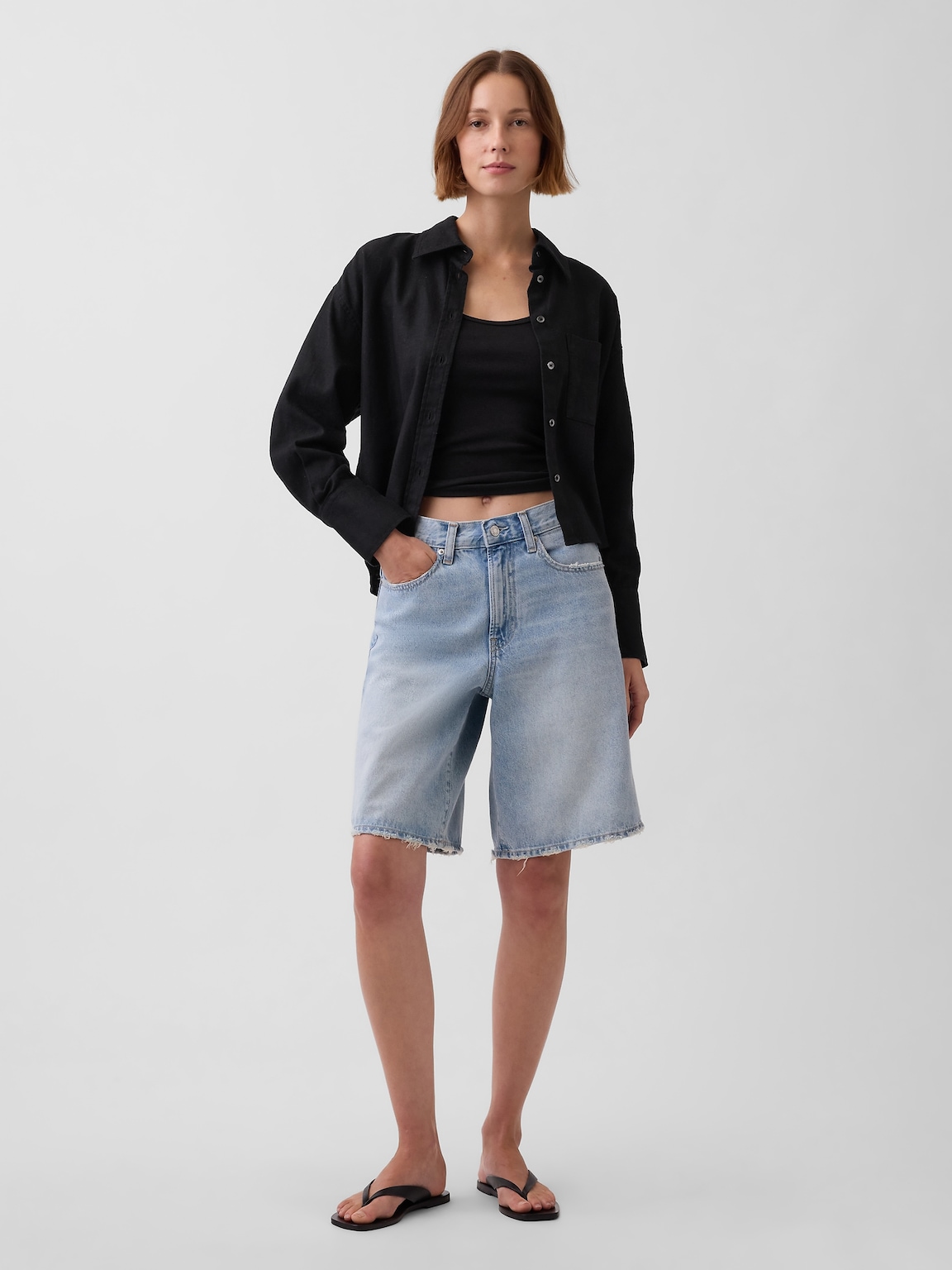 Linen-Cotton Oversized Shirt