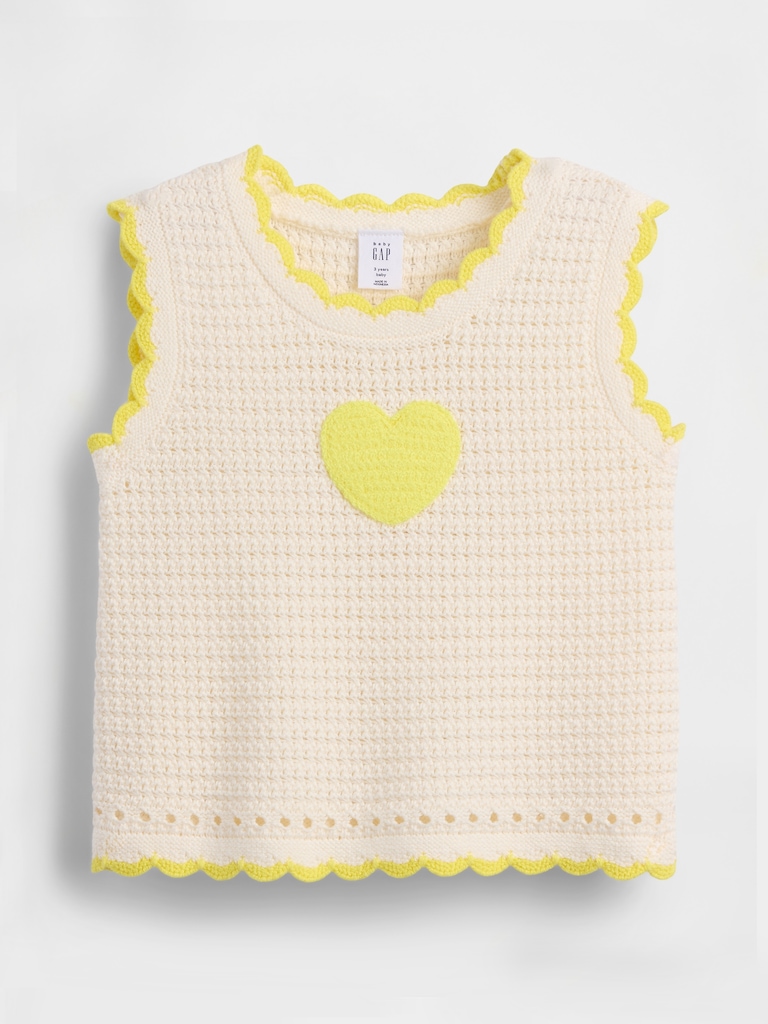 Baby & Toddler Crochet Heart Sweater Tank