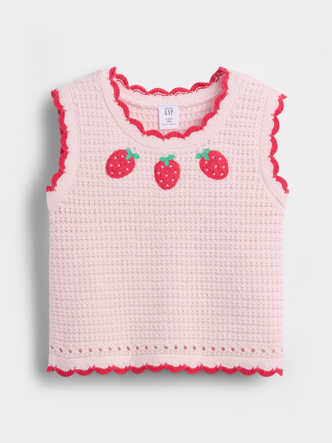 Baby & Toddler Crochet Strawberry Sweater Tank