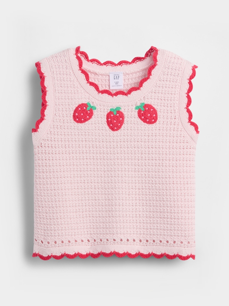 Baby & Toddler Crochet Strawberry Sweater Tank