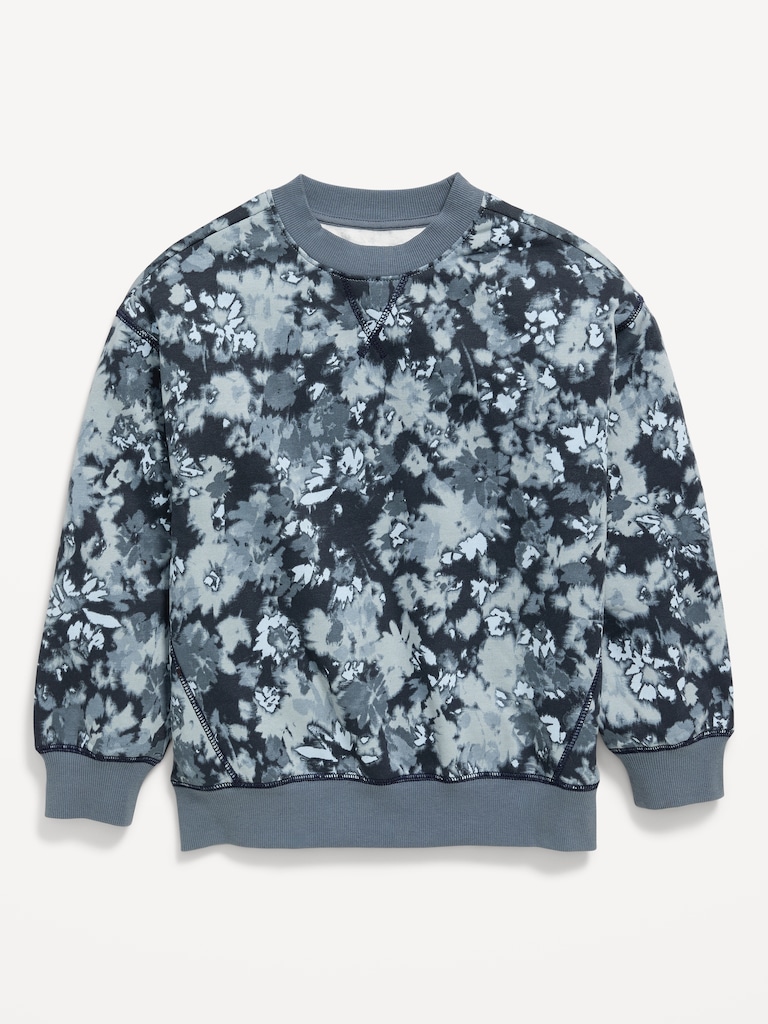 Printed Oversized Crew-Neck Sweatshirt for Boys