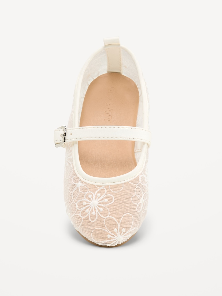 Mesh Floral Ballet Flats for Toddler Girls