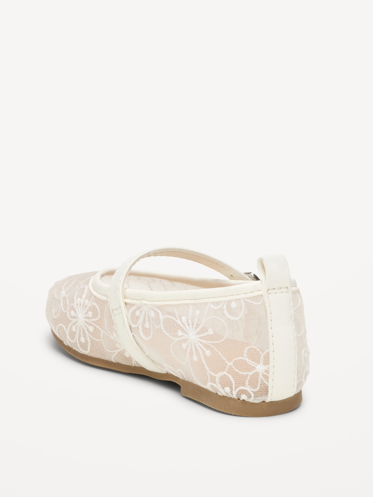 Mesh Floral Ballet Flats for Toddler Girls