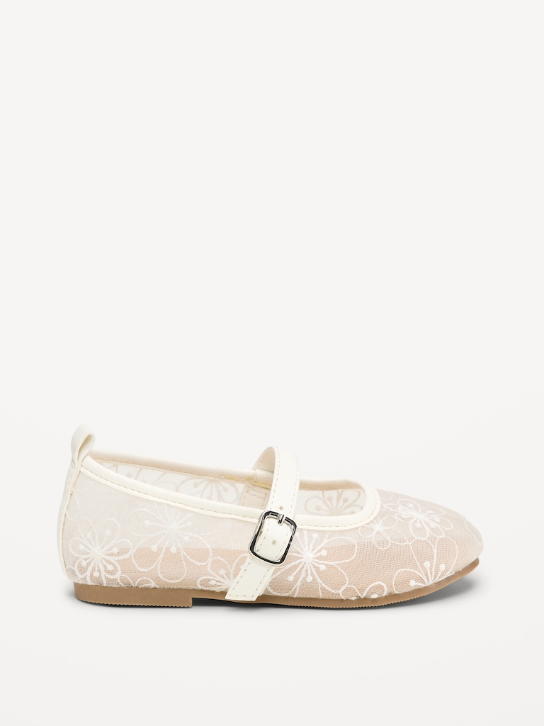 Mesh Floral Ballet Flats for Toddler Girls