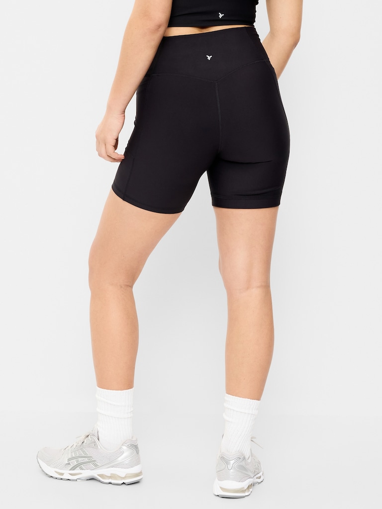 Extra-High Waisted PowerSoft Boundless Pocket Biker Shorts-- 6-inch inseam - No Front Seam