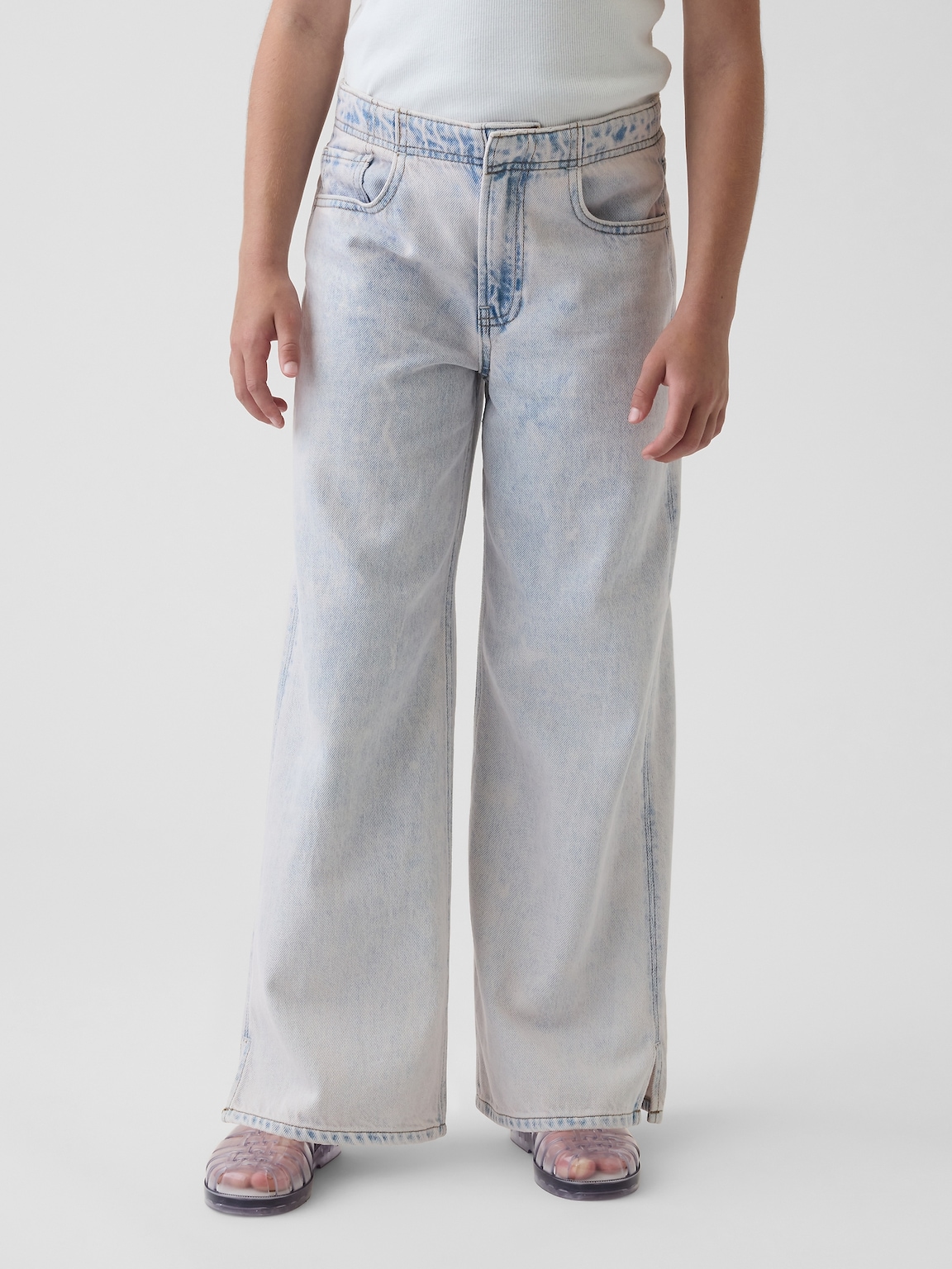 Kids Low Rise Stride Wide-Leg Jeans