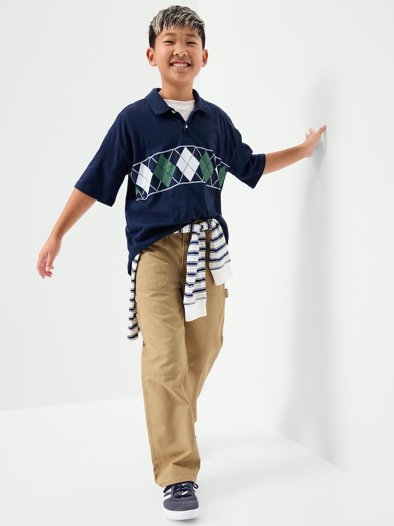 Baggy Carpenter Utility Canvas Pants for Boys