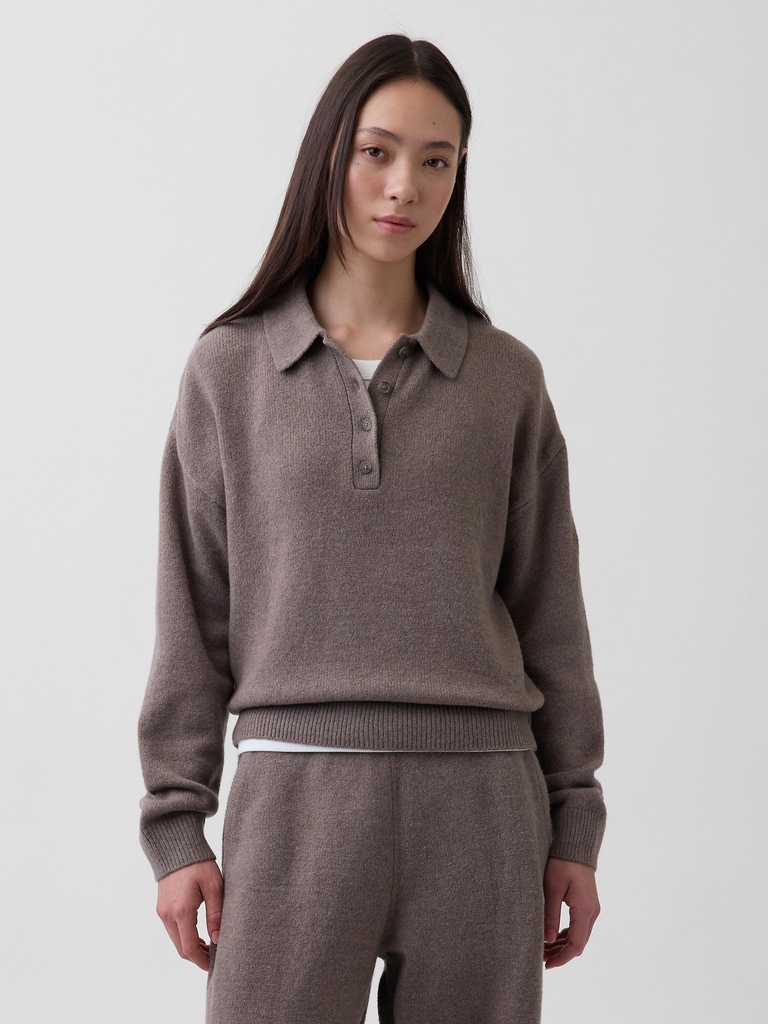 CashSoft Relaxed Polo Sweater