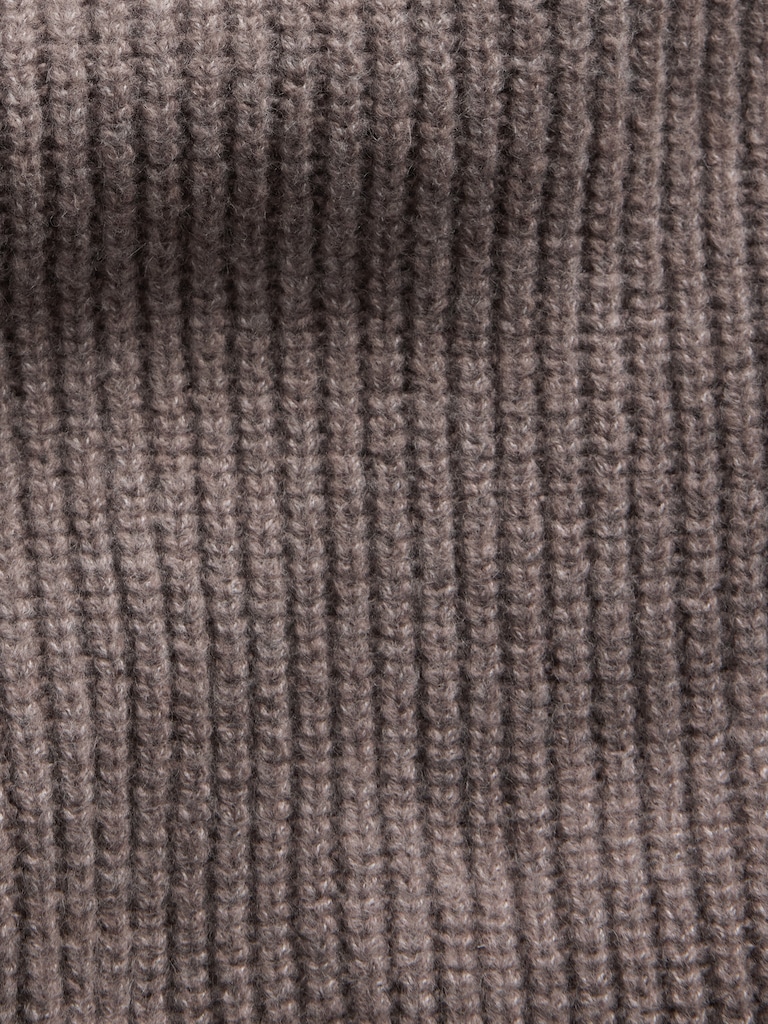 CashSoft Relaxed Shaker-Stitch Sweater