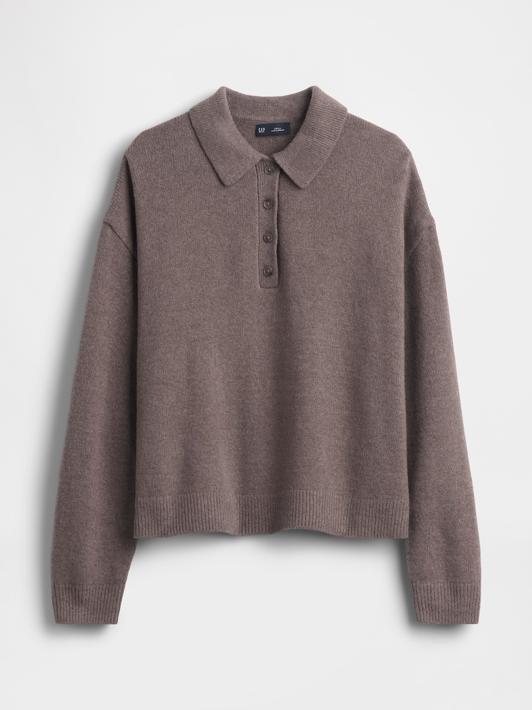 CashSoft Relaxed Polo Sweater