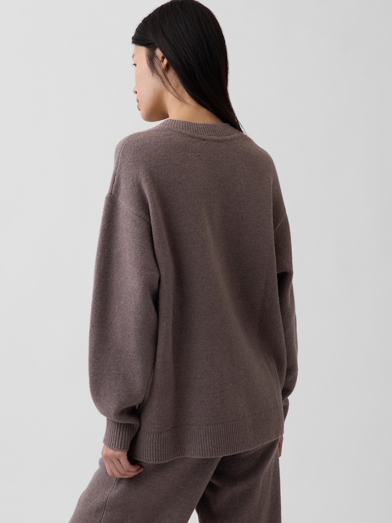 CashSoft Oversized V-Neck Tunic Sweater