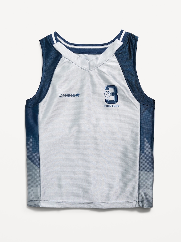 Oversized Graphic Basketball Tank Top for Toddler Boys