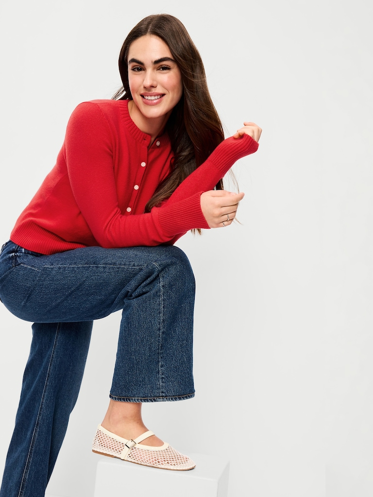 SoSoft Lite Cropped Crew-Neck Cardigan
