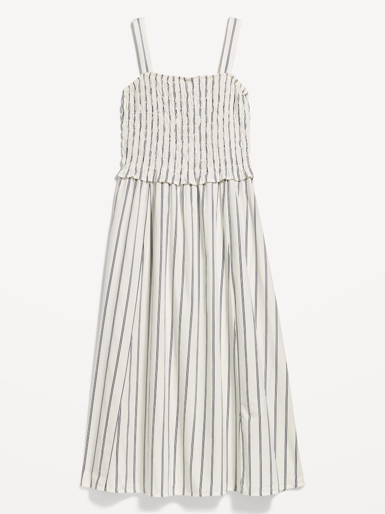 Fit & Flare Smocked-Bodice Midi Dress