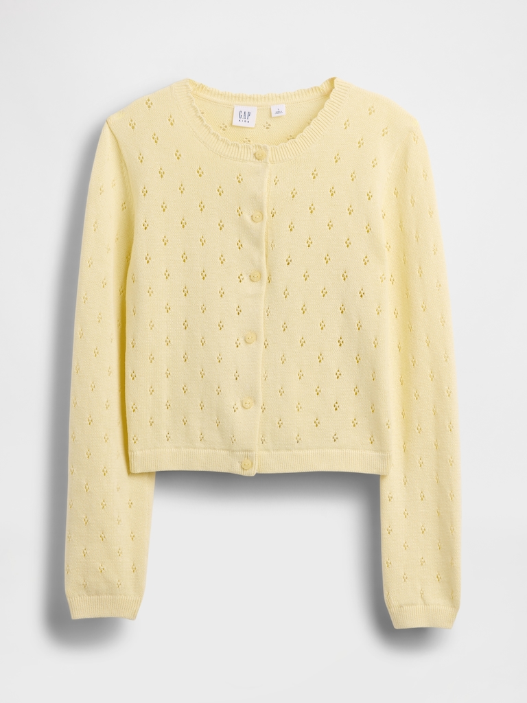 Kids Pointelle Cardigan Sweater