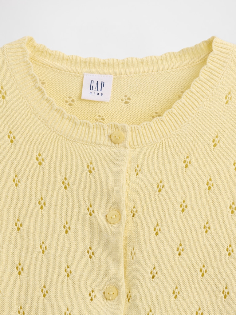 Kids Pointelle Cardigan Sweater
