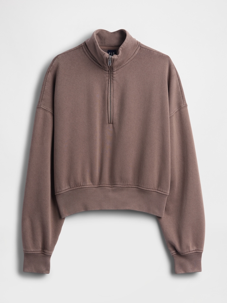 VintageSoft Oversized Half-Zip Wedge Pullover