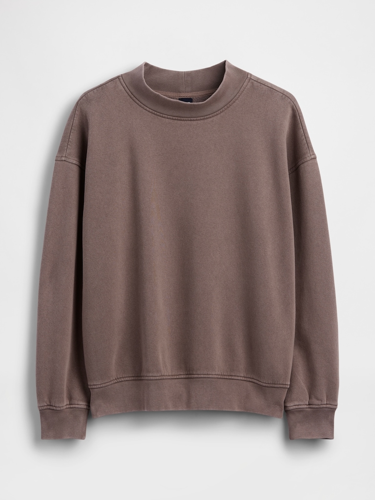 VintageSoft Oversized Mockneck Tunic Sweatshirt