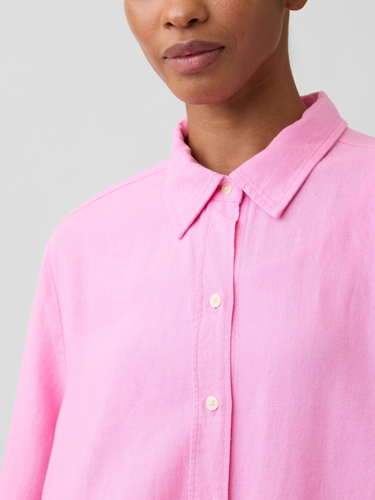 Linen-Blend Easy Shirt