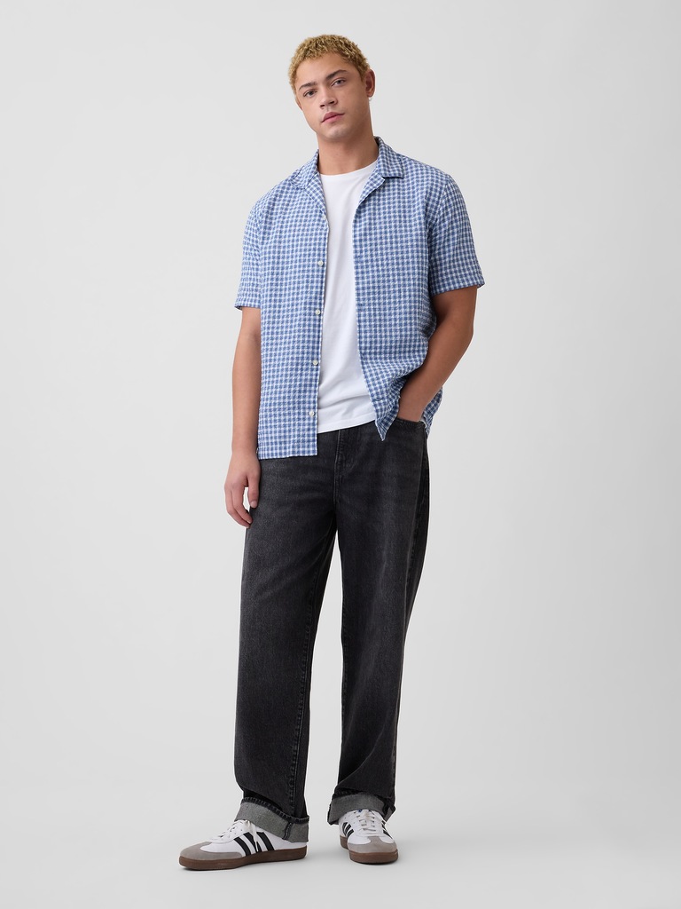 Crinkle-Cotton Vacay Shirt in Standard Fit