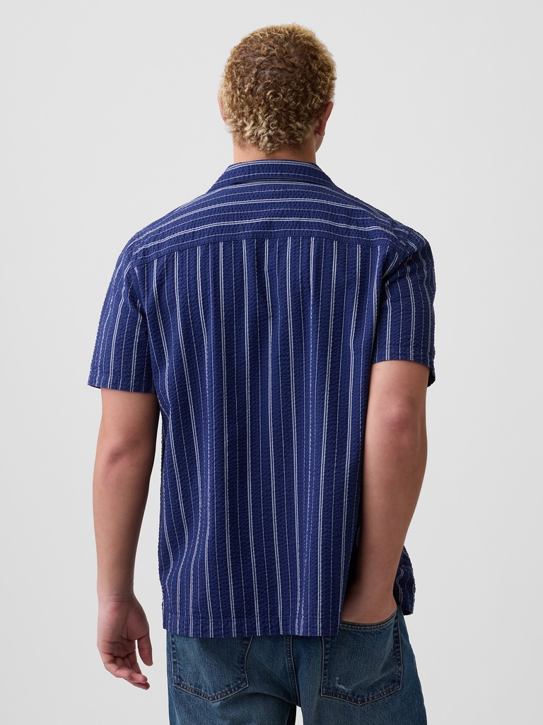 Seersucker Vacay Shirt in Standard Fit