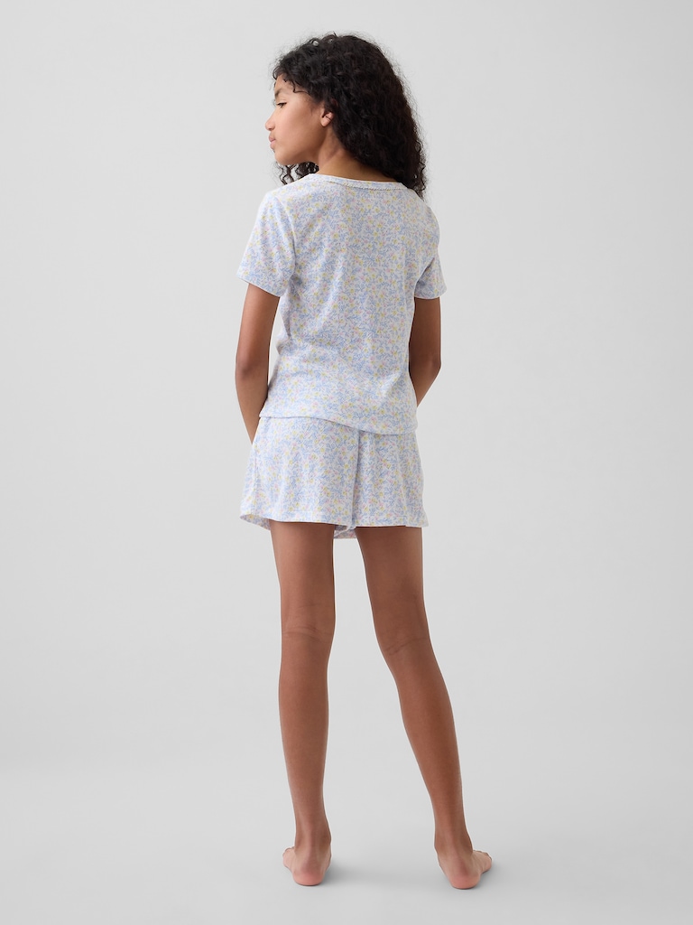 Kids Recycled Pointelle PJ Shorts